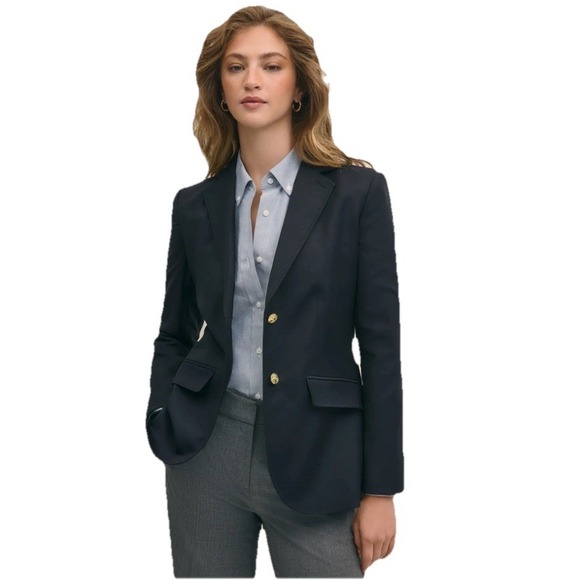Brooks Brothers 2 Button Blazer Jacket Women's Size 4 100% WOOL